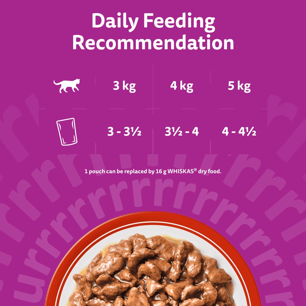 WHISKAS® 1+ Meaty Meals Adult Wet Cat Food Pouches in Gravy 12x85g, 80x85g - 5