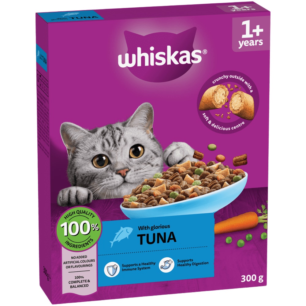 WHISKAS Cat Dry with Tuna Adult 7kg, 1.9kg, 800g, 300g - 1