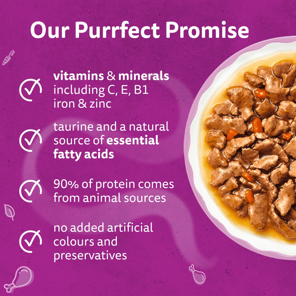 WHISKAS 1+ Aromatic Fragrant Fusions Selection Wet Cat Food Pouches 40x85g, 12x85g - 3