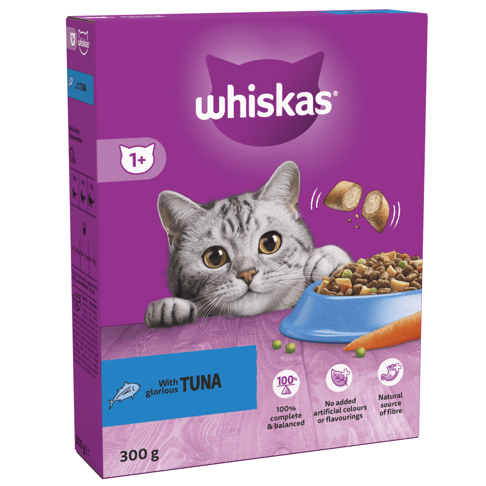 WHISKAS® 1+ Adult with Tuna Dry Cat Food 300g, 800g, 1.9kg, 7kg - 1