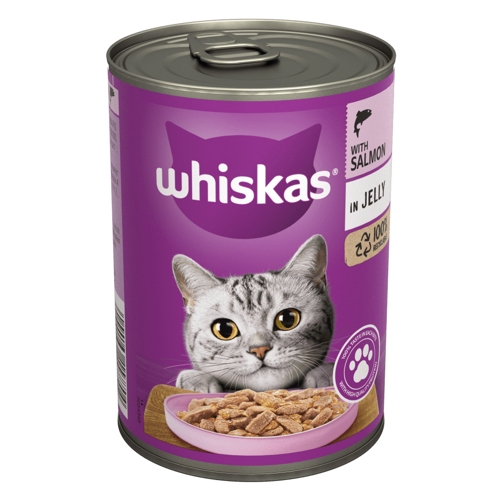 WHISKAS® 1+ Adult with Salmon in Jelly Wet Cat Food Tin 400g - 1