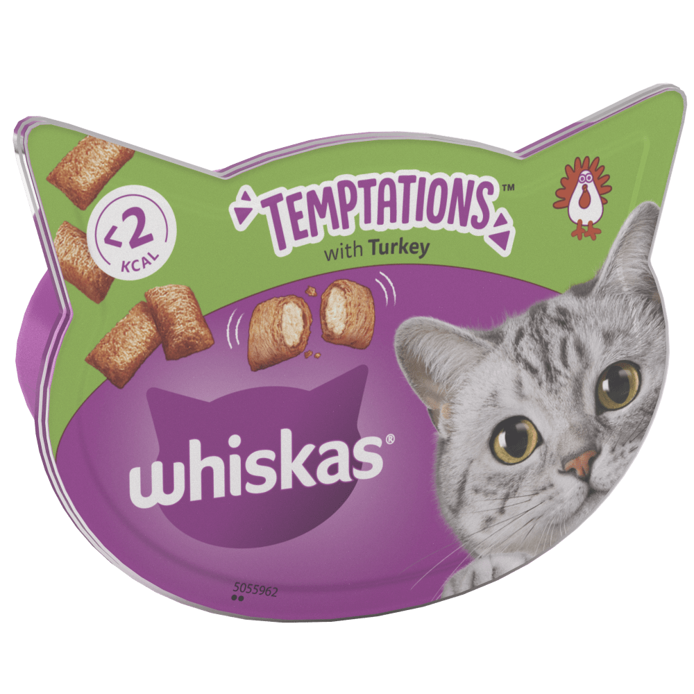 WHISKAS® TEMPTATIONS™ with Turkey Adult Cat Treats 60g - 1