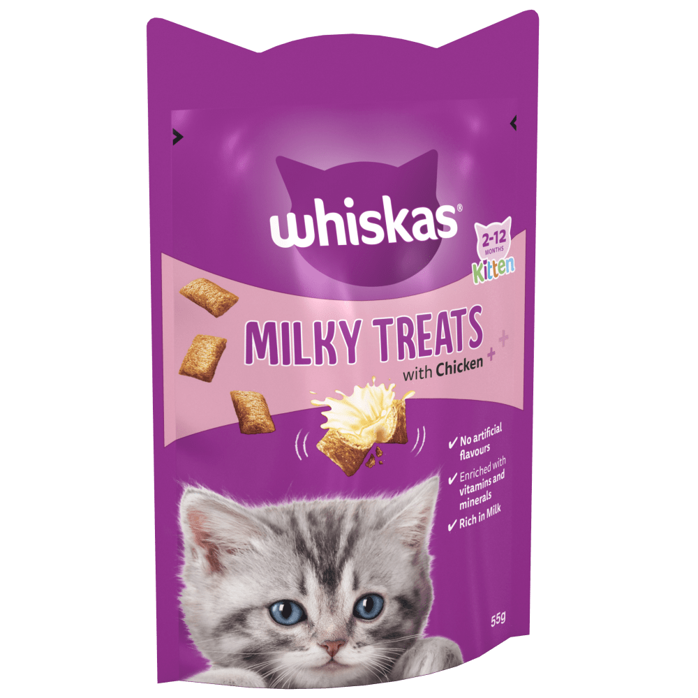 WHISKAS® Kitten 2-12 Months Milky Treats with Chicken 55g - 1