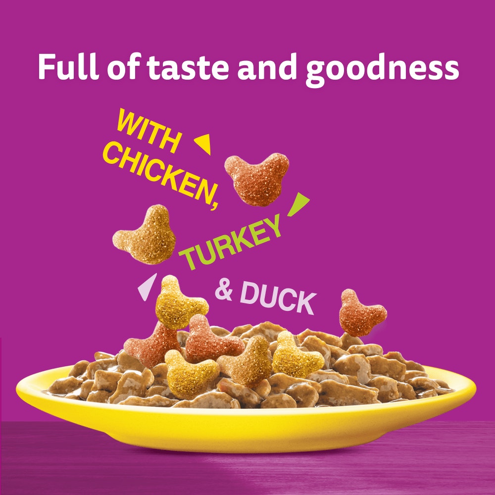 WHISKAS® Crunch Tasty Topping Adult Cat Treat Biscuits 100g - 6