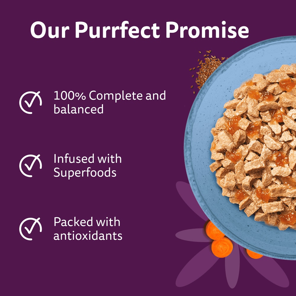 WHISKAS 1+ SUPERFOODS FISH Wet Cat Food Pouches in Jelly 6 x 50g - 3