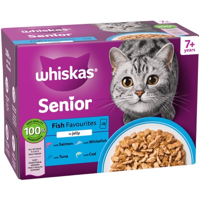 Senior 7+ Fish Favourites in Jelly Wet Cat Food Pouches