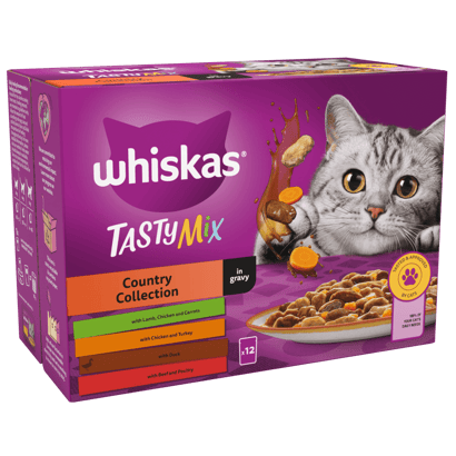 TASTY MIX Country Collection in Gravy 1+ Adult Wet Cat Food Pouches