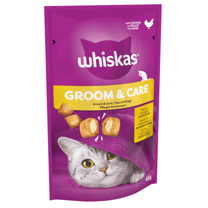 1+ Adult Cat Treats with Chicken Groom & Care