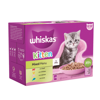 Kitten 2-12 Months Mixed Menu in Jelly Wet Kitten Food Pouches