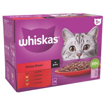 Meaty Meals in Gravy 1+ Adult Wet Cat Food Pouches