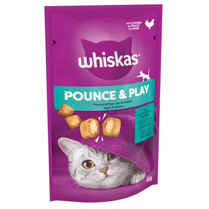 1+ Adult Cat Treats with Chicken Pounce & Play