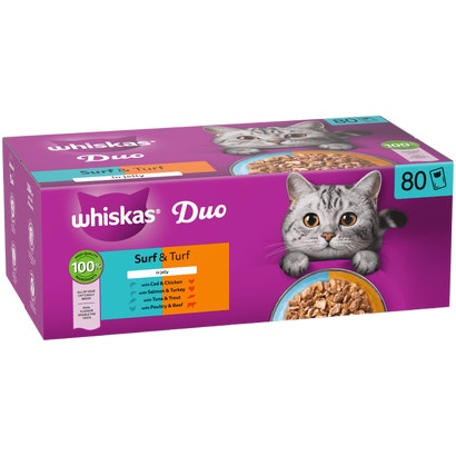 DUO Surf & Turf in Jelly 1+ Adult Wet Cat Food Pouches