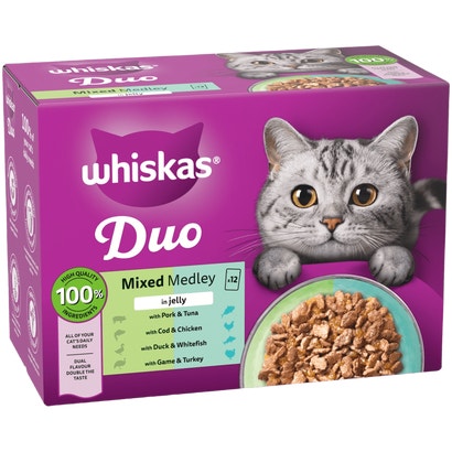 DUO Mixed Medley in Jelly 1+ Adult Wet Cat Food Pouches