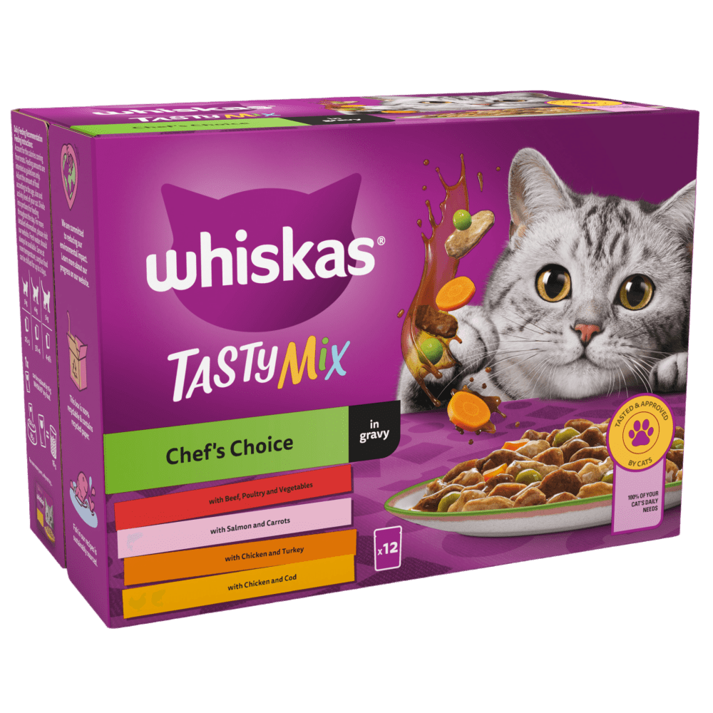 WHISKAS® CHEF'S CHOICE in Gravy Adult Wet Cat Food 40x85g,12x85g - 1