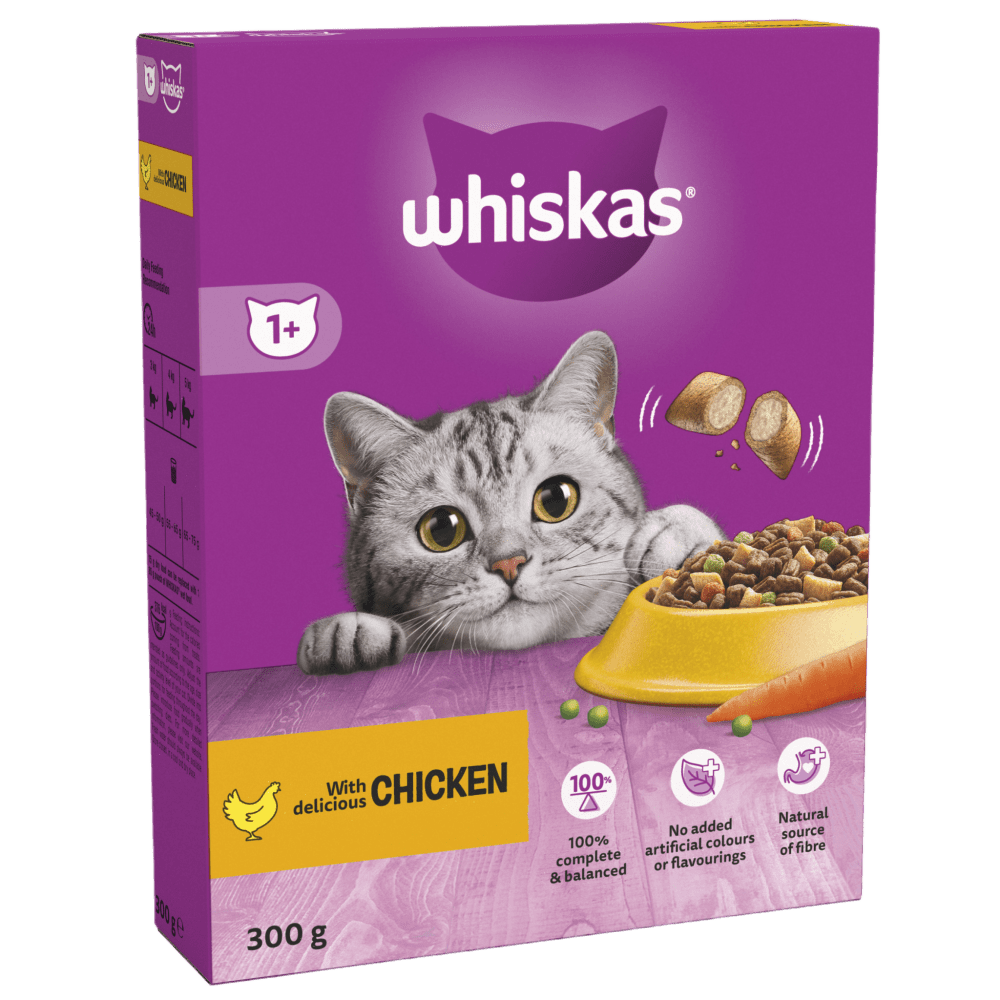 WHISKAS® Cat Dry with Chicken Adult 7kg,3.8kg,1.9kg,800g,300g - 1