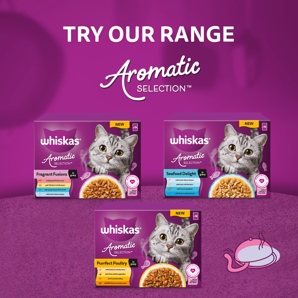 WHISKAS® 1+ Aromatic Seafood Delight Selection Wet Cat Food Pouches 12x85g - 5