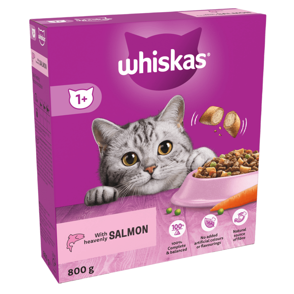 WHISKAS® Cat Dry with Salmon Adult 1.9kg,800g - 1
