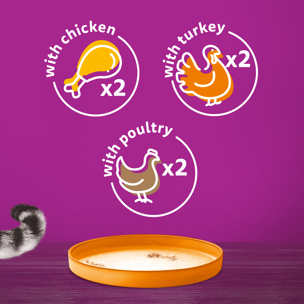 WHISKAS® Farm Menu Adult Wet Cat Food in Jelly Tin 6x400g - 6