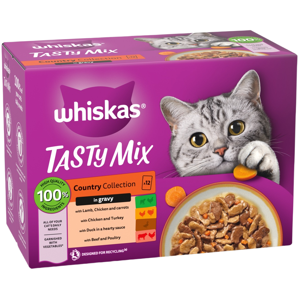 Country Collection Mix Adult Wet Cat Food Pouch in Gravy