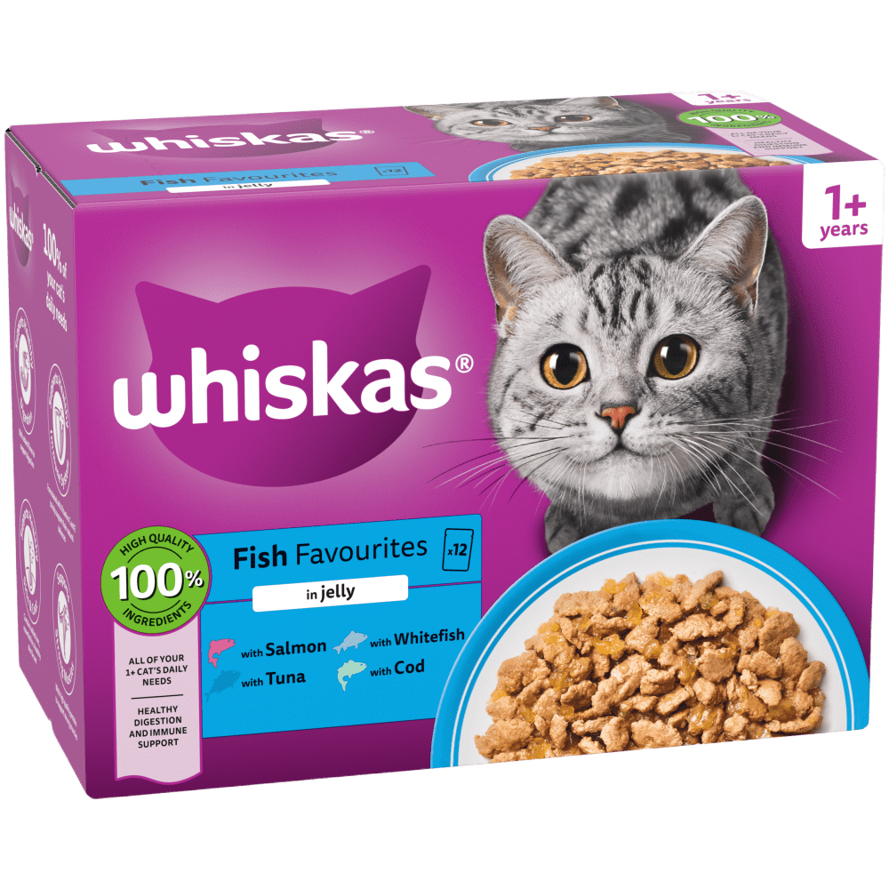 WHISKAS® FISH FAVOURITES in Jelly Adult Wet Cat Food Pouch 80x85g,40x85g,12x85g - 1