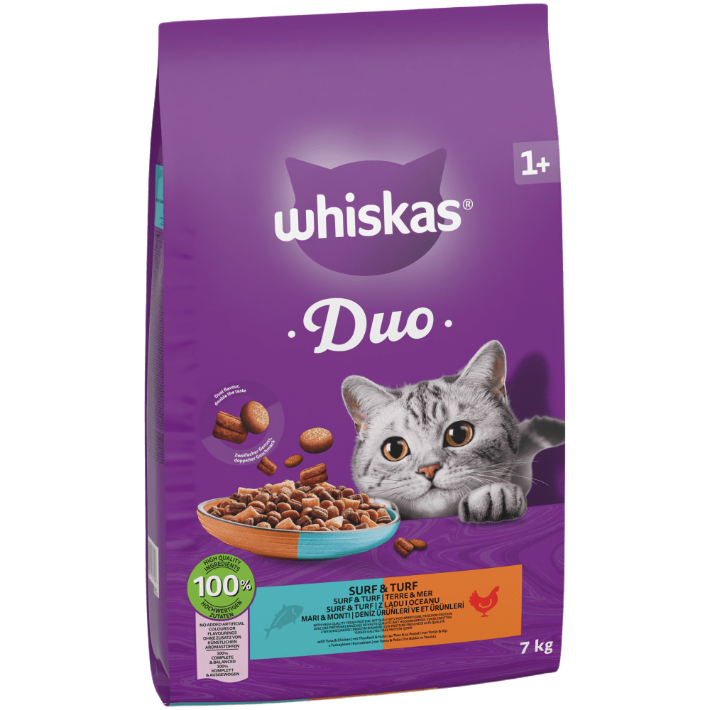 1+ Adult Duo Surf & Turf Dry Cat Food