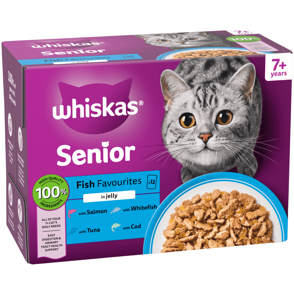 Senior 7+ Fish Favourites in Jelly Wet Cat Food Pouches