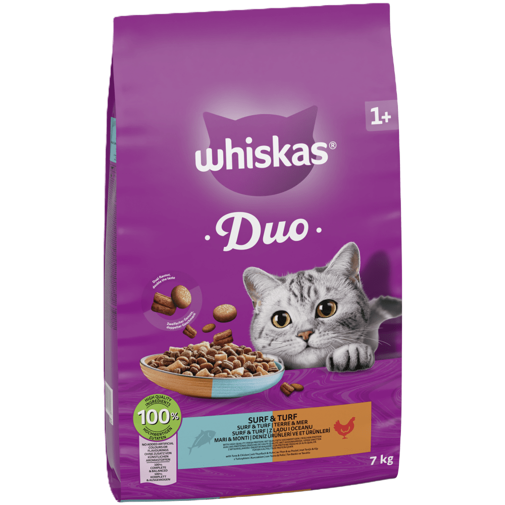 1+ Adult Duo Surf & Turf Dry Cat Food