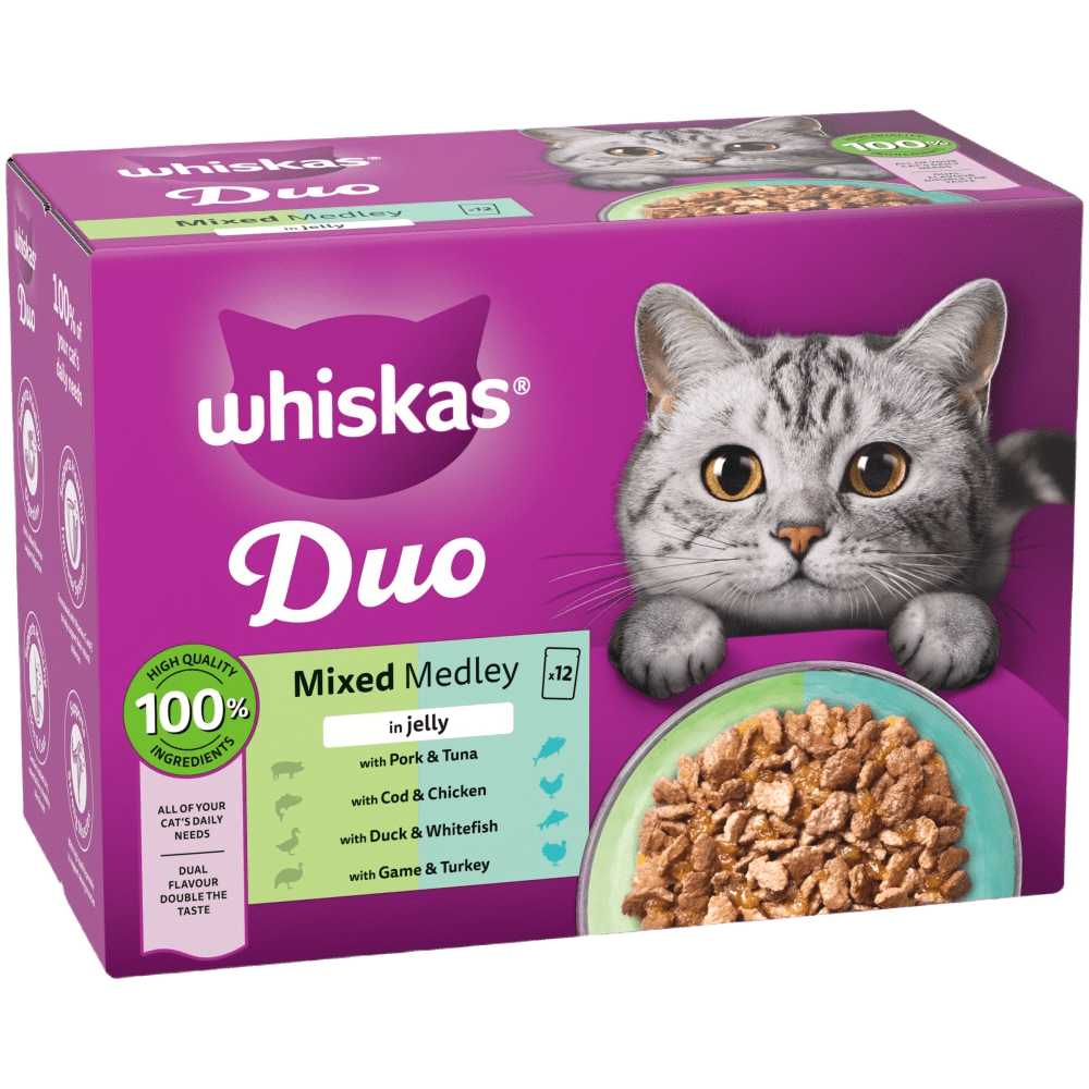 DUO Mixed Medley in Jelly 1+ Adult Wet Cat Food Pouches