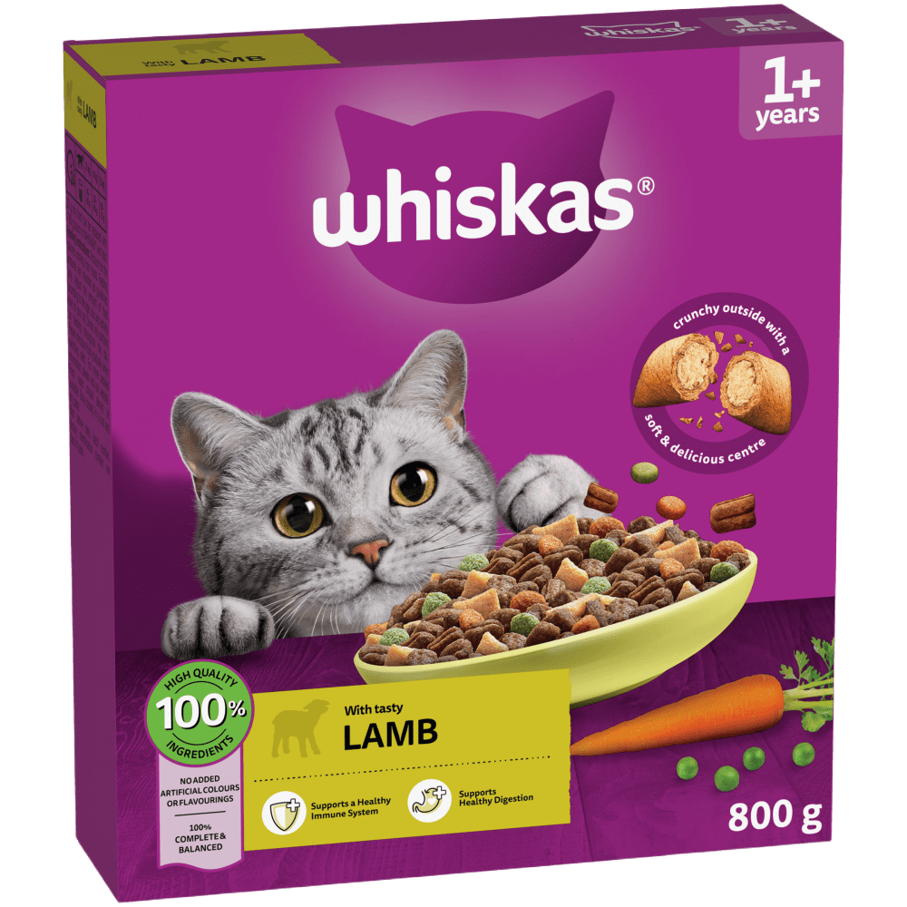 WHISKAS Cat Dry with Lamb Adult 1.9kg, 800g - 1
